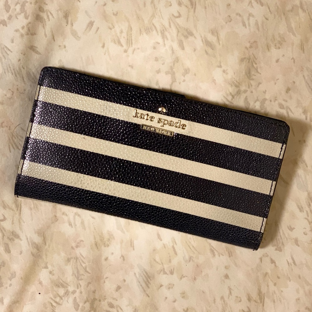 Kate spade wallet - black/beige stripes